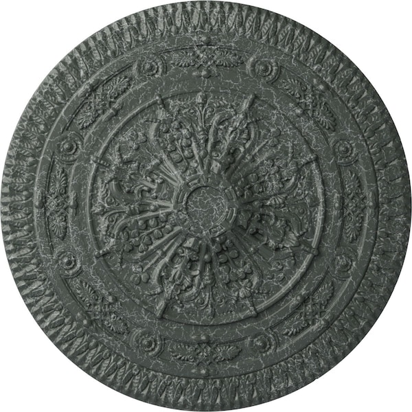 Ekena Millwork Naple Ceiling Medallion (Fits Canopies up to 3 3/8"), 37 1/2"OD x 3 3/8"P, Athenian Green Crackle CM37NAAGC - main